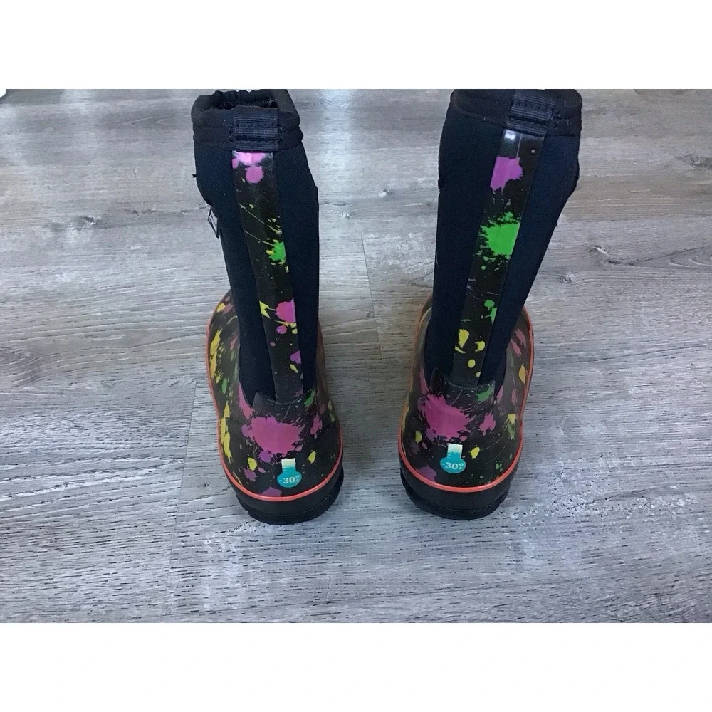 BOGS Youth Size 5 Classic Paint Splat Pull On Winter Snow Boots Kids Boot